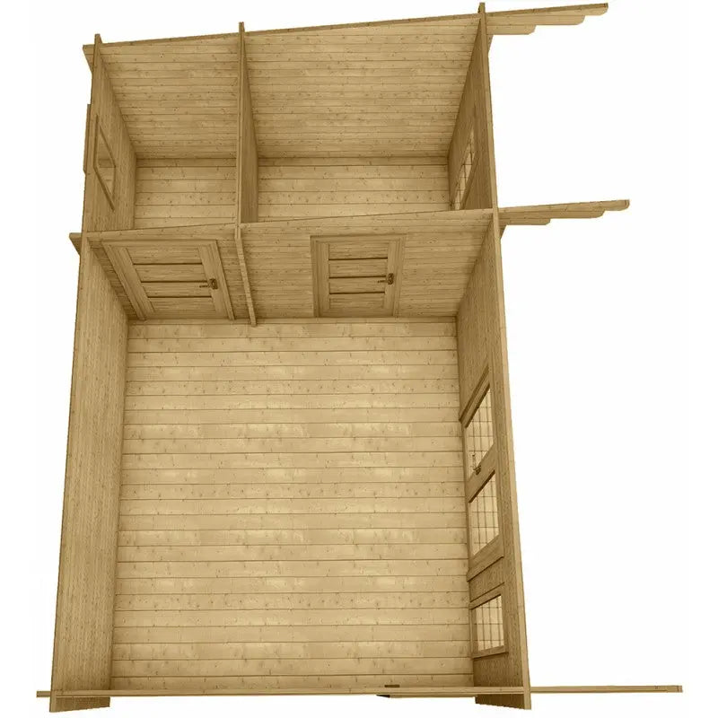 Abri en bois massif 19,25m² cloisonné MODERNE 40mm Gardy Shelter Ma boutique