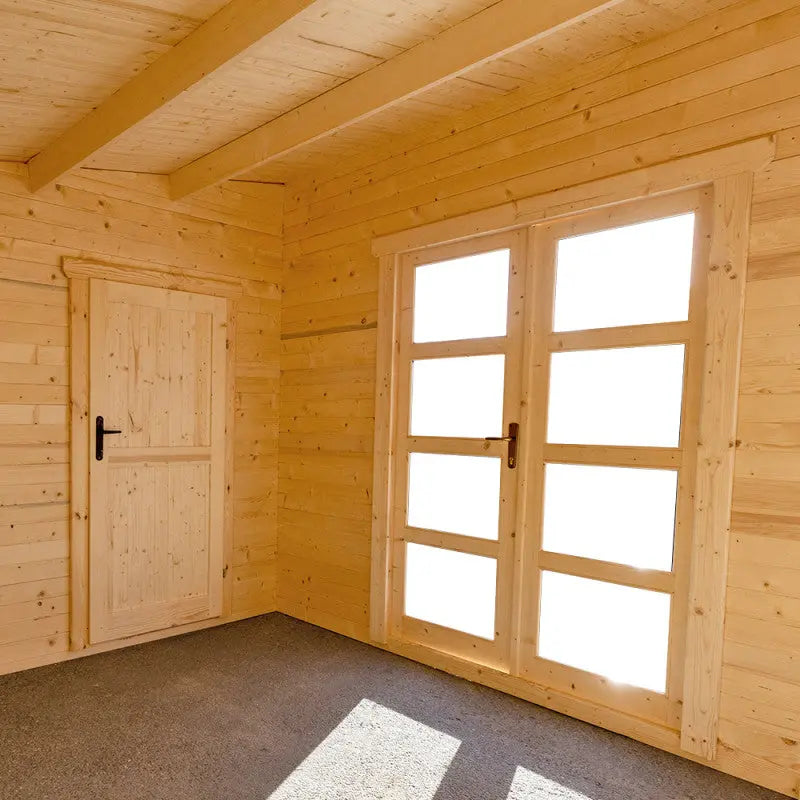 Abri en bois massif 19,25m² cloisonné MODERNE 40mm Gardy Shelter Ma boutique