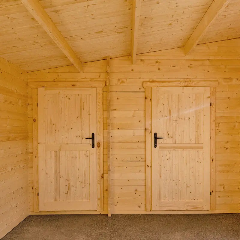 Abri en bois massif 19,25m² cloisonné MODERNE 40mm Gardy Shelter Ma boutique