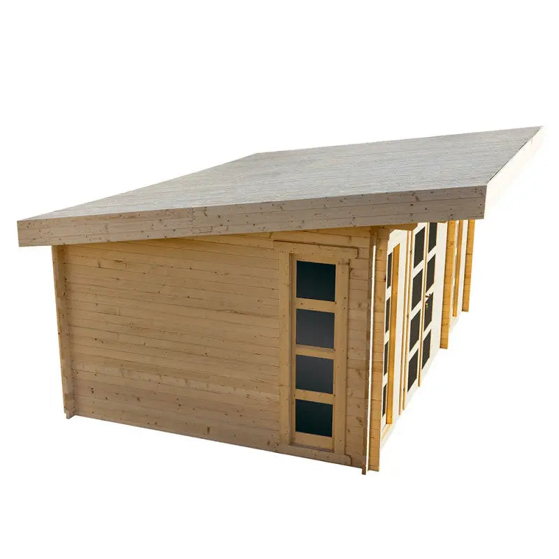 Abri en bois massif 19,25m² cloisonné MODERNE 40mm Gardy Shelter Ma boutique