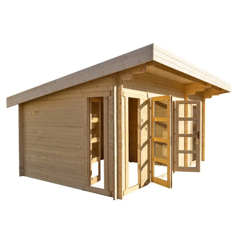 Abri en bois massif 19,25m² cloisonné MODERNE 40mm Gardy Shelter Ma boutique