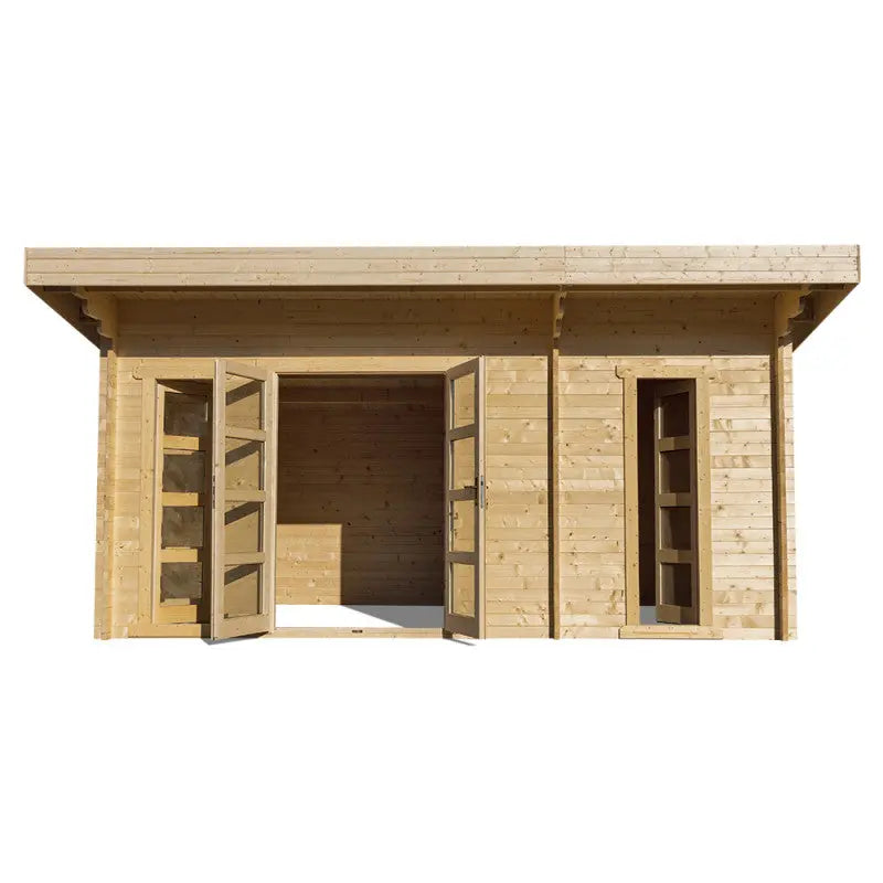 Abri en bois massif 19,25m² cloisonné MODERNE 40mm Gardy Shelter Ma boutique
