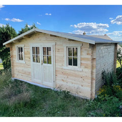 Abri en bois massif 19,82m² PLUS - madriers 28mm Gardy Shelter Ma boutique