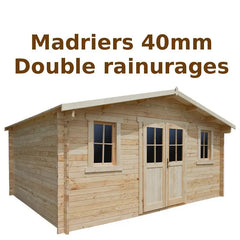 Abri en bois massif 19,8m² PLUS 40mm brut Gardy Shelter Ma boutique