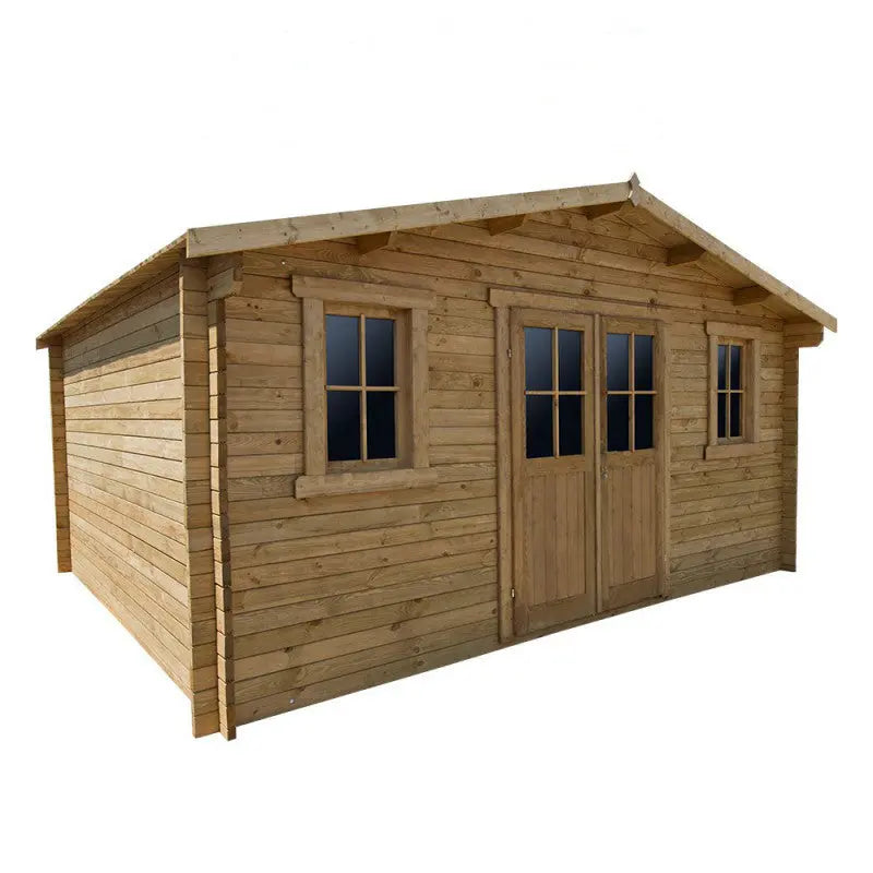 Abri en bois massif 19,8m² PLUS 40mm traité teinté marron Gardy Shelter Ma boutique