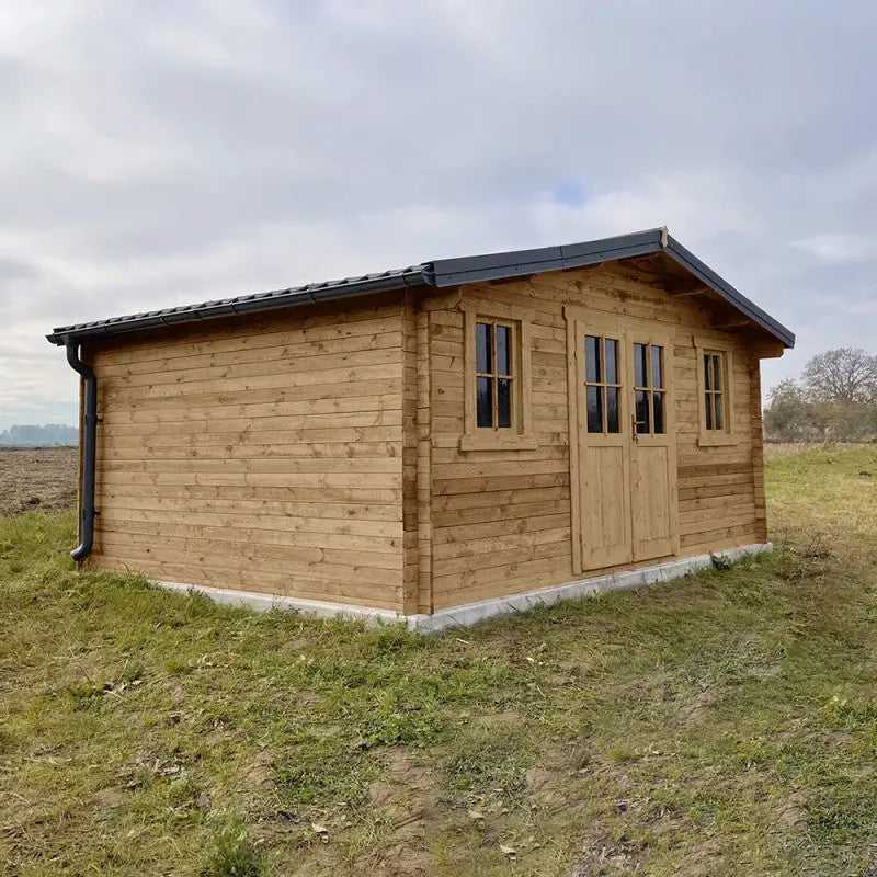 Abri en bois massif 19,8m² PLUS 40mm traité teinté marron Gardy Shelter Ma boutique