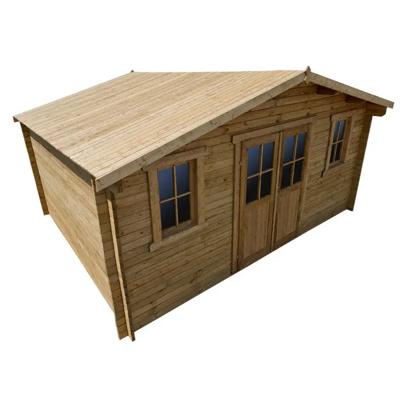 Abri en bois massif 19,8m² PLUS 40mm traité teinté marron Gardy Shelter Ma boutique