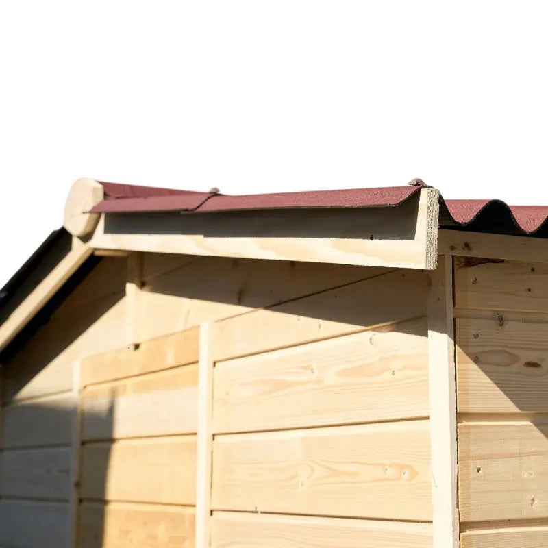 Abri en bois massif 5,76m² Habrita – panneaux 16mm + plancher + couverture plaques ondulées Ma boutique