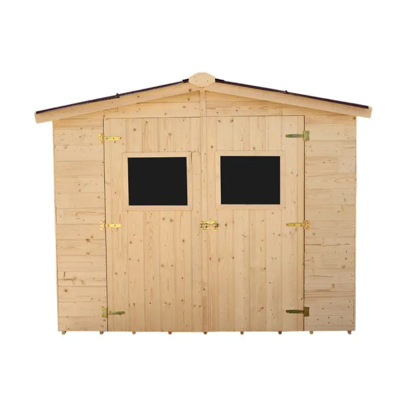 Abri en bois massif 5,76m² Habrita – panneaux 16mm + plancher + couverture plaques ondulées Ma boutique