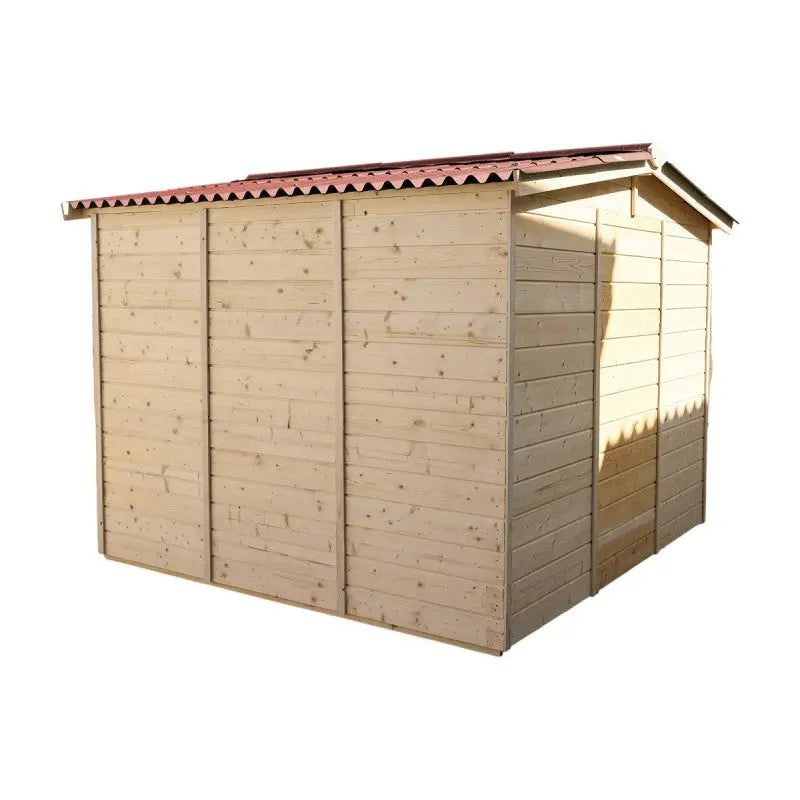 Abri en bois massif 5,76m² Habrita – panneaux 16mm + plancher + couverture plaques ondulées Ma boutique