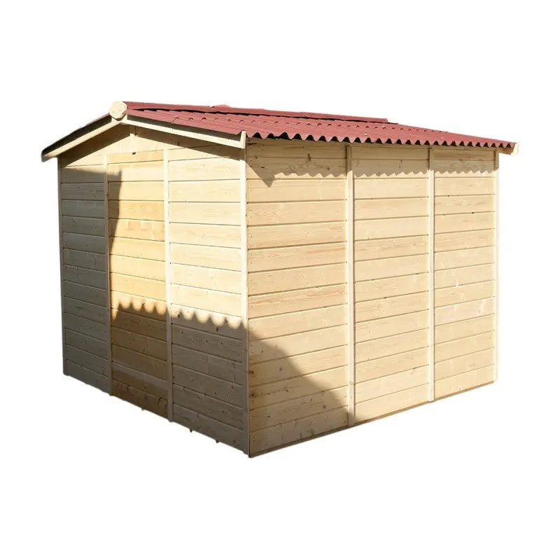 Abri en bois massif 5,76m² Habrita – panneaux 16mm + plancher + couverture plaques ondulées Ma boutique