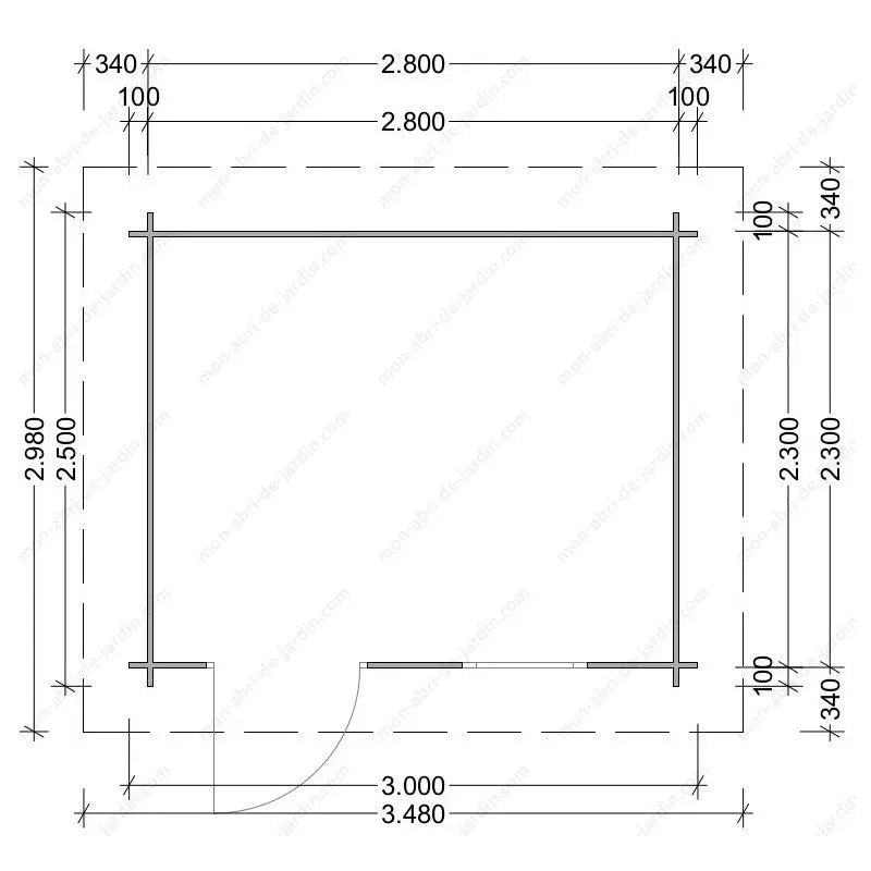 Abri en bois massif 7,5m² MODERNE - madriers 40mm Gardy Shelter Ma boutique