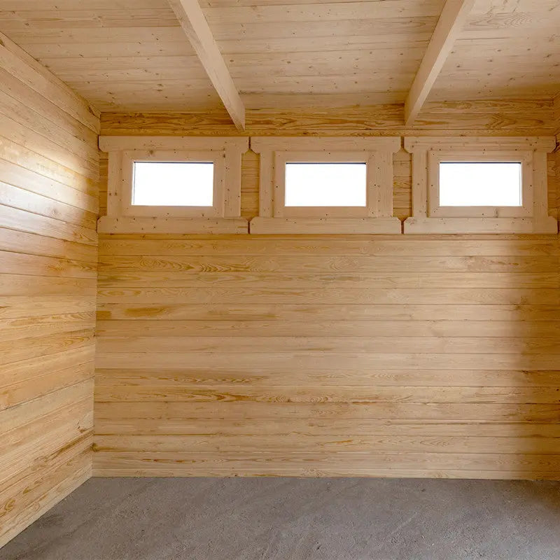 Abri en bois massif 9m² MODERNE - madriers 40mm Gardy Shelterµ Ma boutique