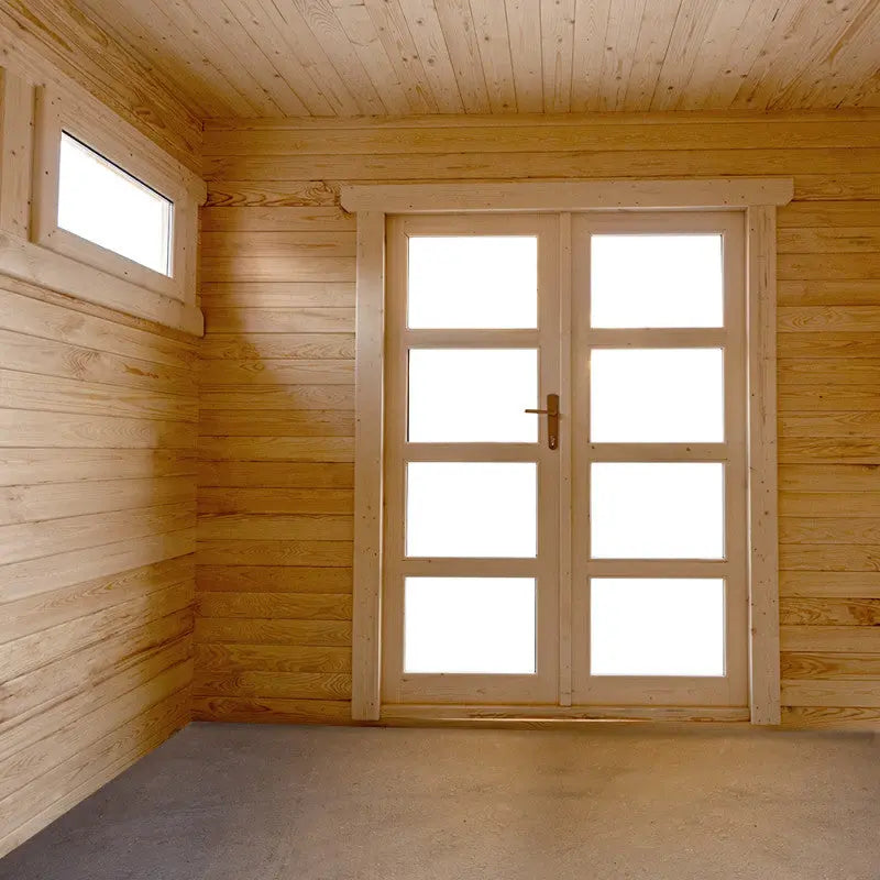 Abri en bois massif 9m² MODERNE - madriers 40mm Gardy Shelterµ Ma boutique