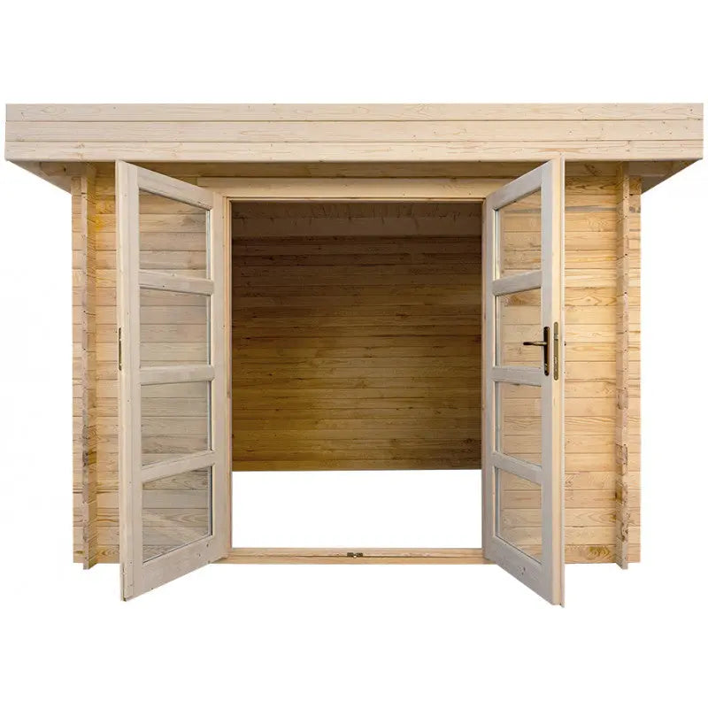 Abri en bois massif 9m² MODERNE - madriers 40mm Gardy Shelterµ Ma boutique