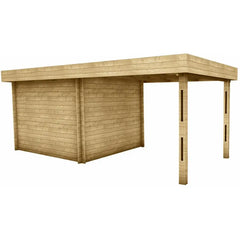 Abri en bois massif 9m² MODERNE + terrasse 7m² Gardy Shelter Ma boutique