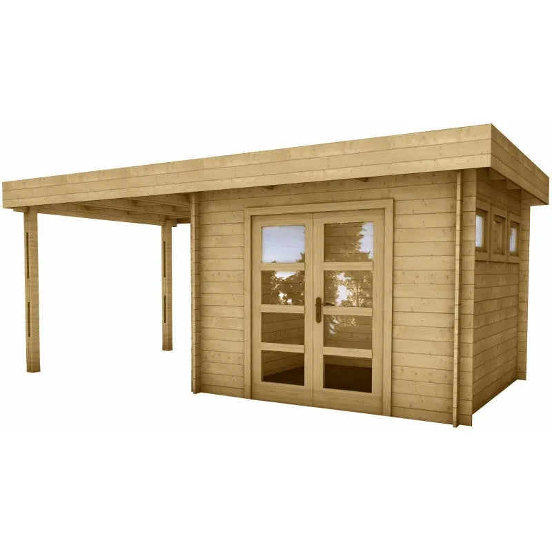Abri en bois massif 9m² MODERNE + terrasse 7m² Gardy Shelter Ma boutique