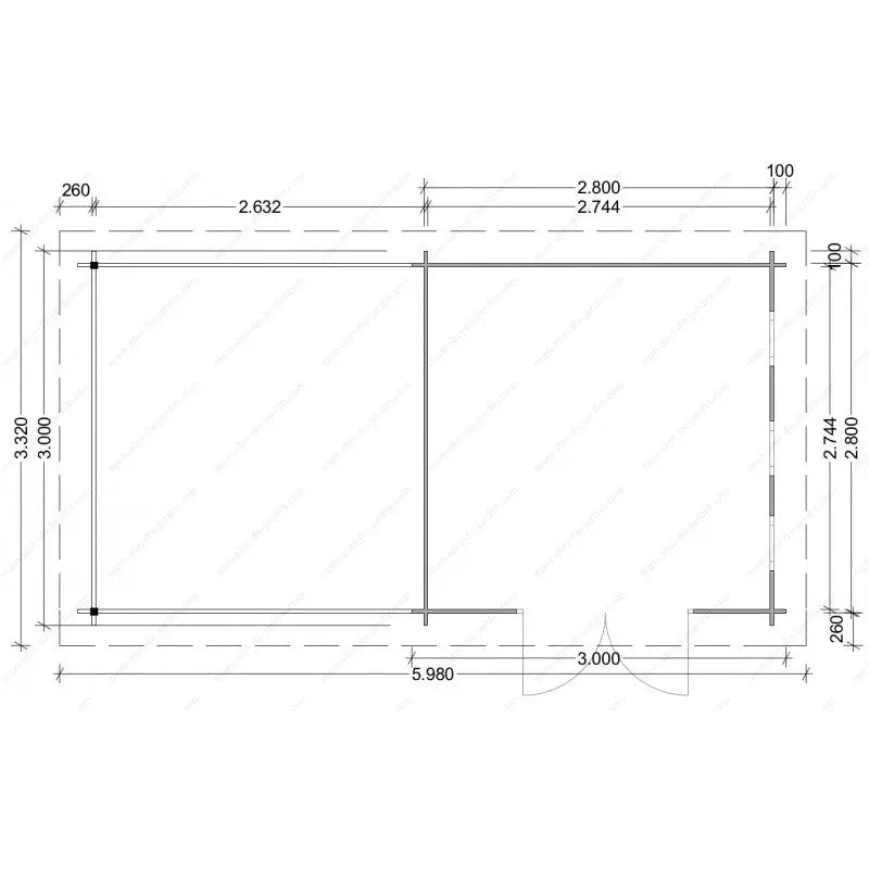 Abri en bois massif 9m² MODERNE traité marron + terrasse Gardy Shelter Ma boutique