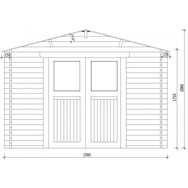 Abri en bois massif 6m² PRIMO 28mm traité teinté marron Gardy Shelter Ma boutique