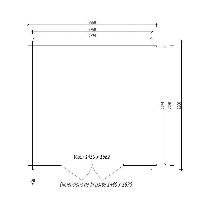 Abri en bois massif 9m² PRIMO 28mm traité teinté marron Gardy Shelter Ma boutique