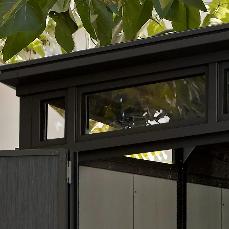 Abri en résine brossée monopente Brossium 4,7m² + plancher Keter Ma boutique