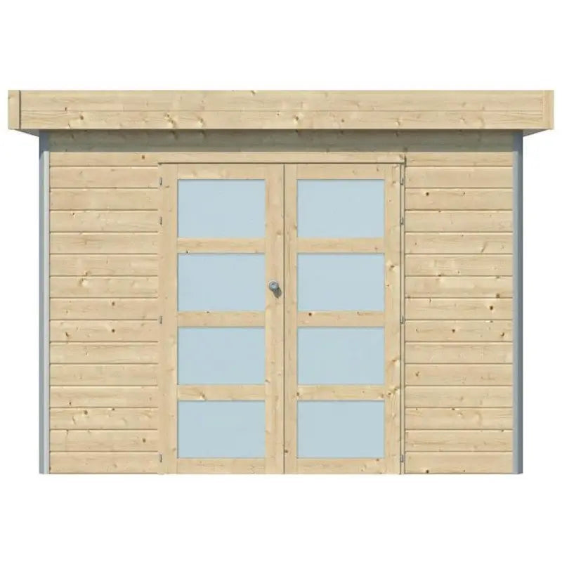 Abri Kasuko S 8,7m² en bois massif 28mm avec profils de coins en aluminium + porte et fenêtre – Gardenas Ma boutique