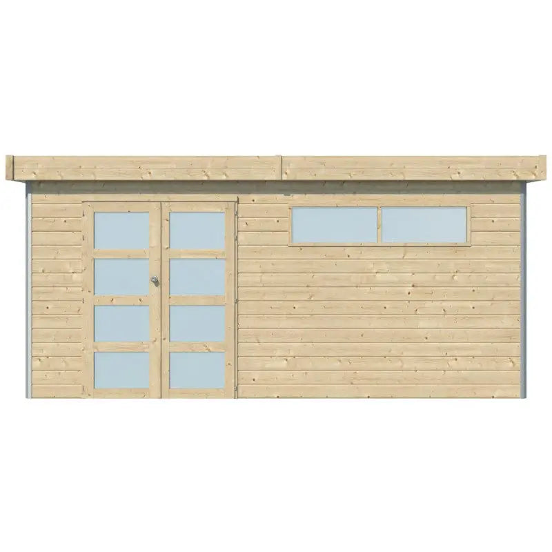 Abri Kasuko XL 14,31m² en bois massif 28mm avec profils de coins en aluminium + porte et 2 fenêtres – Gardenas Ma boutique