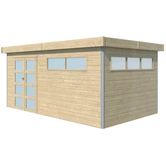 Abri Kasuko XL 14,31m² en bois massif 28mm avec profils de coins en aluminium + porte et 2 fenêtres – Gardenas Ma boutique