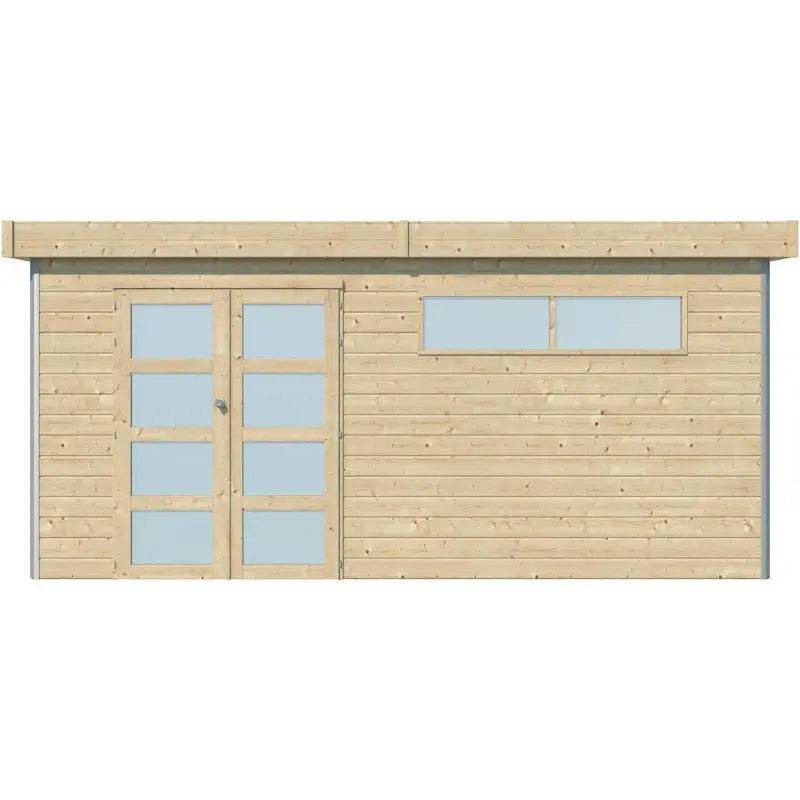 Abri Kasuko XXL 18,67m² en bois massif 28mm avec profils de coins en aluminium + porte et 2 fenêtres – Gardenas Ma boutique