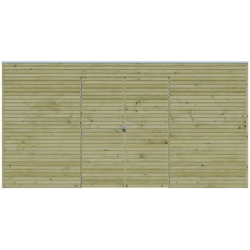 Abri Qube 12,6m² en bois traité autoclave 27mm avec porte double battante + fenêtre  – Gardenas Ma boutique