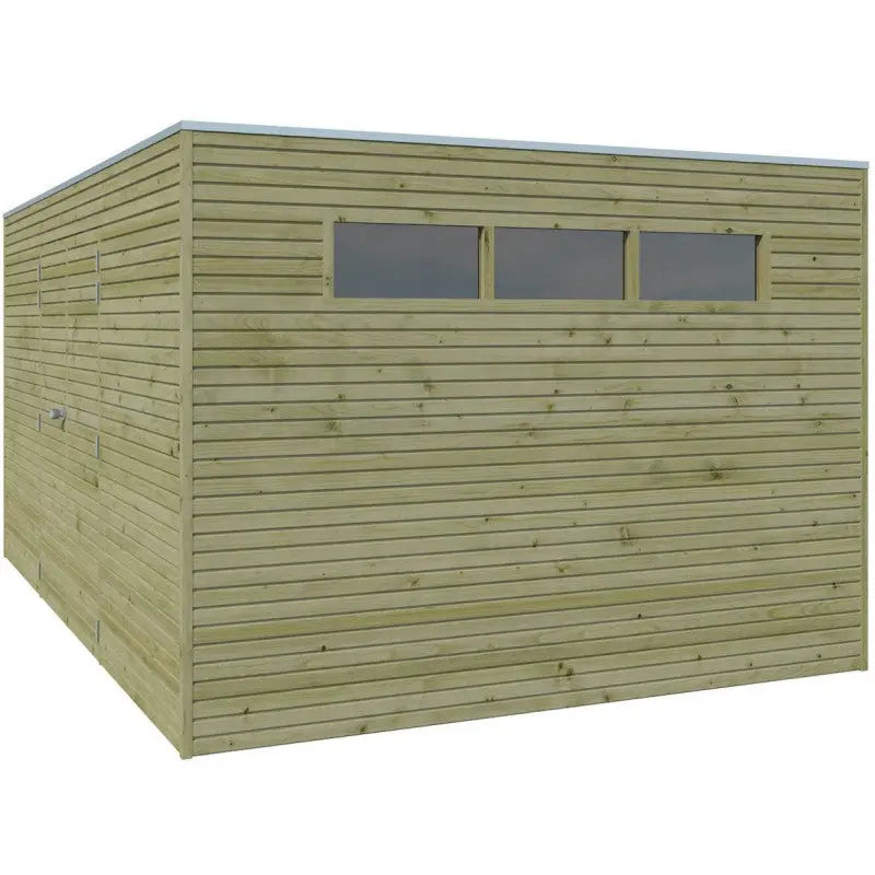 Abri Qube 12,6m² en bois traité autoclave 27mm avec porte double battante + fenêtre  – Gardenas Ma boutique