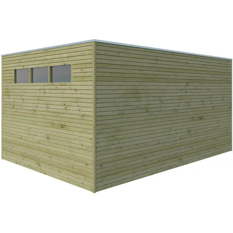 Abri Qube 12,6m² en bois traité autoclave 27mm avec porte double battante + fenêtre  – Gardenas Ma boutique