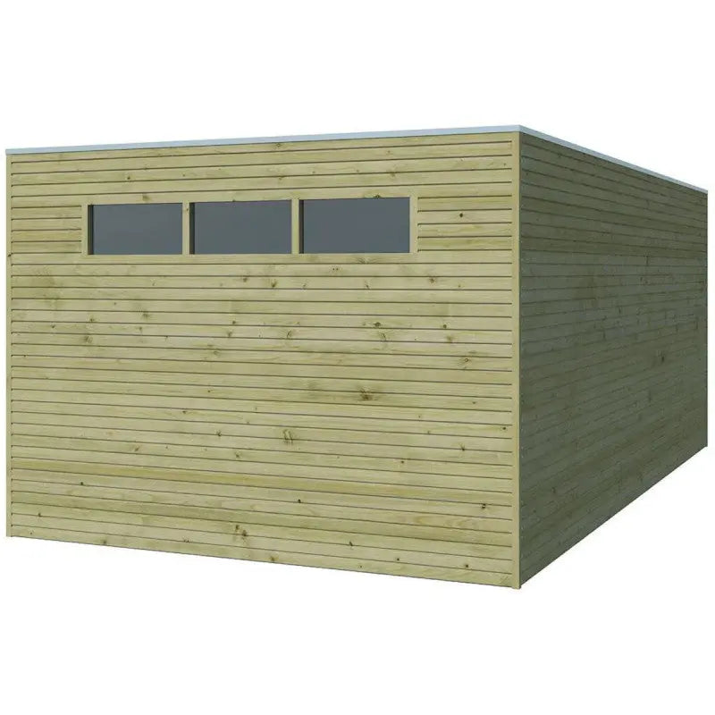 Abri Qube 15,3m² en bois en bois traité autoclave 27mm avec porte double battante + fenêtre  – Gardenas Ma boutique