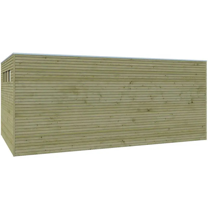 Abri Qube 15,3m² en bois en bois traité autoclave 27mm avec porte double battante + fenêtre  – Gardenas Ma boutique