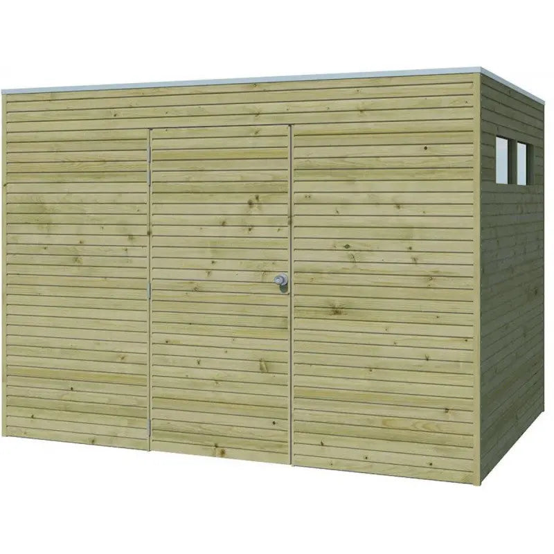 Abri Qube 6,3m² en bois traité autoclave 27mm avec porte simple battante + fenêtre  – Gardenas Ma boutique