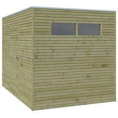 Abri Qube 6,3m² en bois traité autoclave 27mm avec porte simple battante + fenêtre  – Gardenas Ma boutique