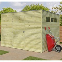 Abri Qube 9m² en bois traité autoclave 27mm avec porte simple battante + fenêtre  – Gardenas Ma boutique