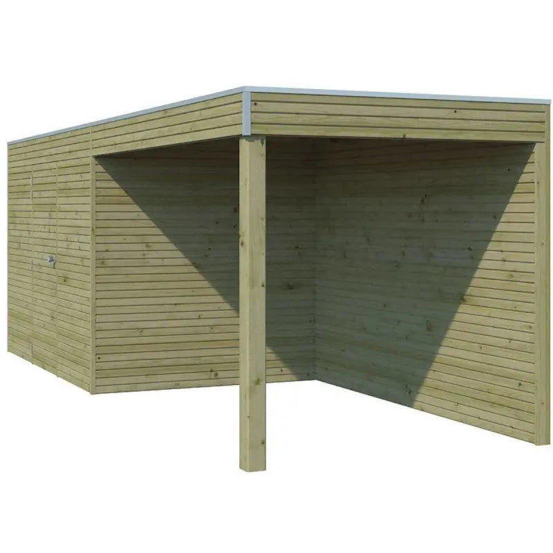 Abri Qube + extension 12m² en bois traité autoclave 27mm – Gardenas Ma boutique