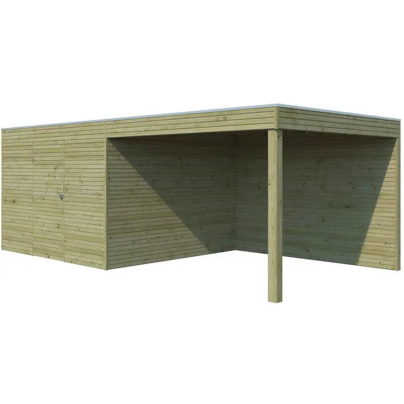 Abri Qube + extension 18m² en bois traité autoclave 27mm – Gardenas Ma boutique