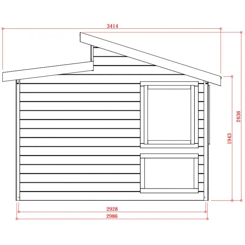 Abri serre en bois massif 28mm - 8,91m² toit gradin SOLID Ma boutique