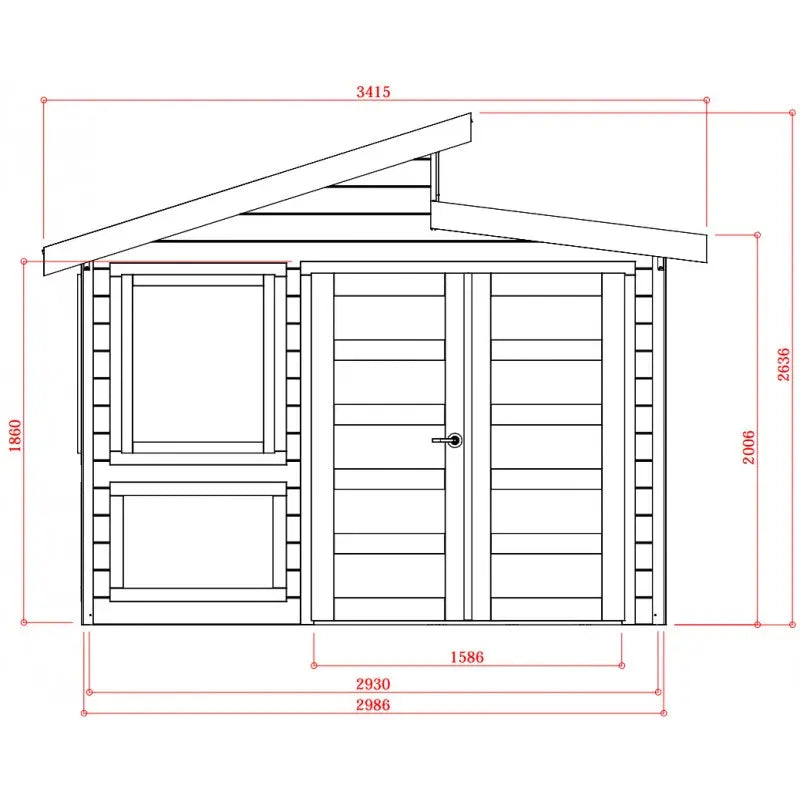 Abri serre en bois massif 28mm - 8,91m² toit gradin SOLID Ma boutique