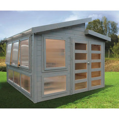 Abri serre en bois massif 28mm - 8,91m² toit gradin SOLID Ma boutique