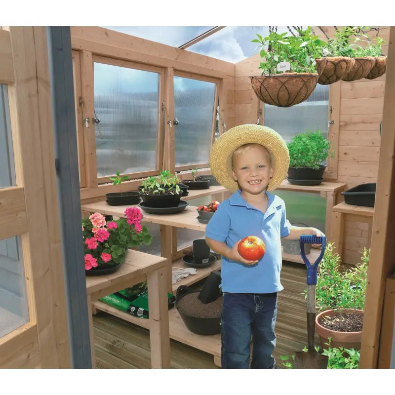 Abri serre en bois massif 28mm - 8,91m² toit gradin SOLID Ma boutique