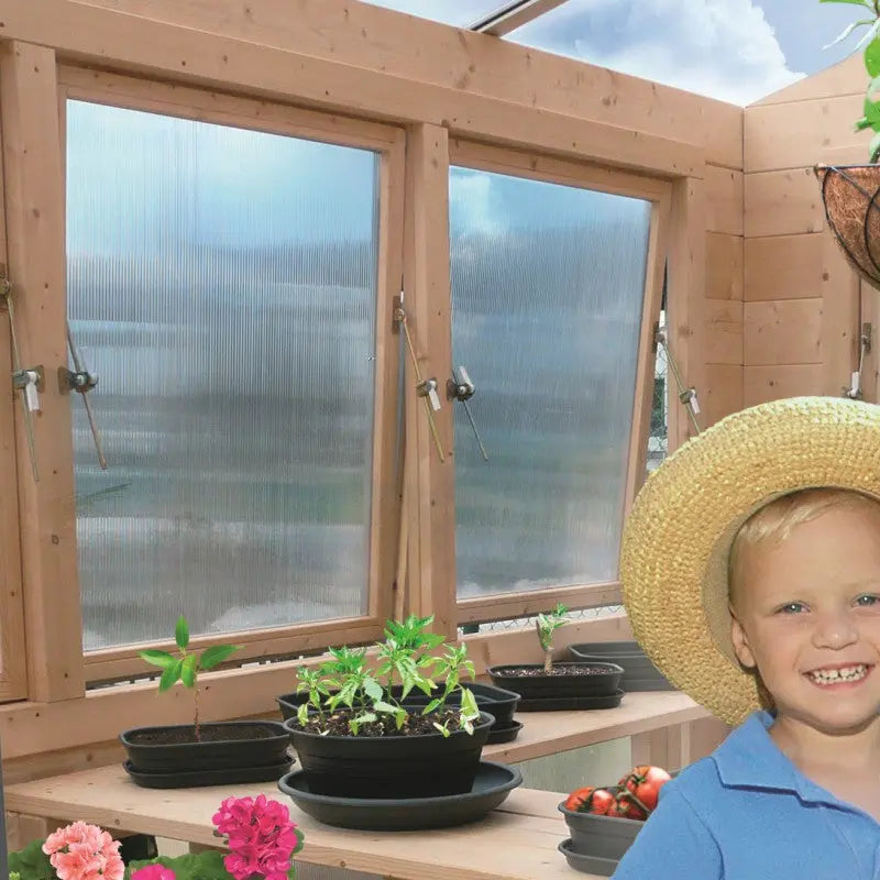 Abri serre en bois massif 28mm - 8,91m² toit gradin SOLID Ma boutique