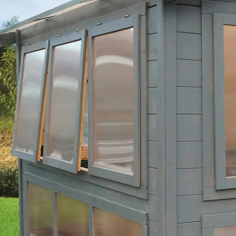 Abri serre en bois massif 28mm - 8,91m² toit gradin SOLID Ma boutique