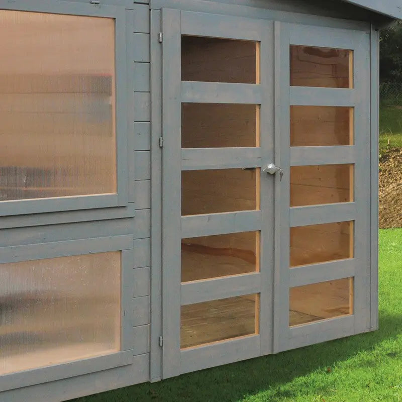 Abri serre en bois massif 28mm - 8,91m² toit gradin SOLID Ma boutique