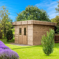 Abri Thalasso 11,22m² en bois thermo traité toit plat en acier HABRITA Ma boutique