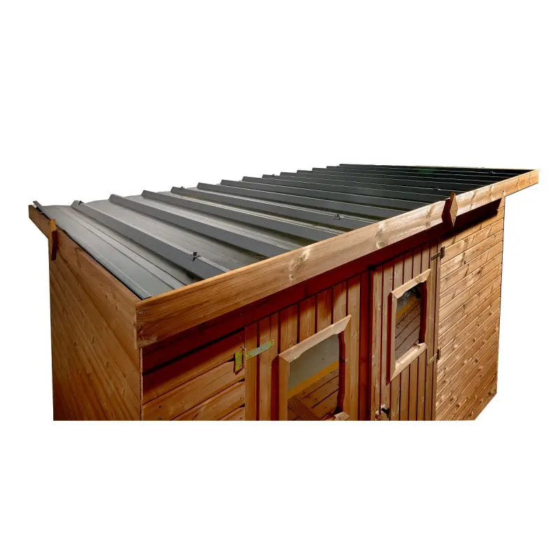 Abri Theora 6,78m² en bois thermo traité et toiture en acier HABRITA Ma boutique