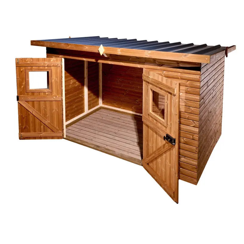 Abri Theora 6,78m² en bois thermo traité et toiture en acier HABRITA Ma boutique