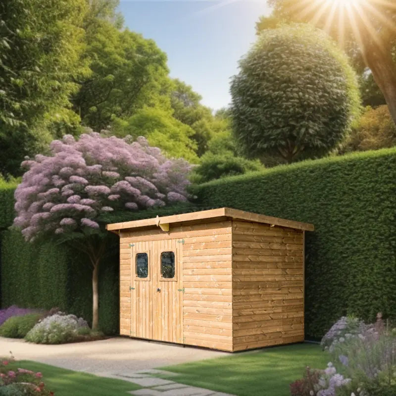 Abri Theora 6,78m² en bois thermo traité et toiture en acier HABRITA Ma boutique